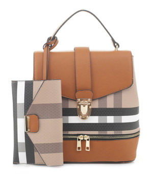 2-Piece Plaid Concealed Carry Backpack