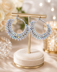 Aurora Crystal Halo Hoops