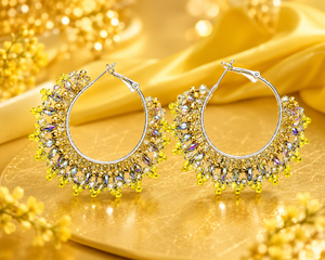 Sunlit Sparkle Hoop Earrings