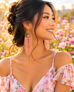 Blushing Blossom Cascade Earrings