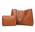 2-Piece Large Leather Quilted Pattern Tote