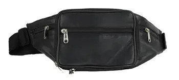 Leather Conceal Carry Fanny Pack with Side Pockets