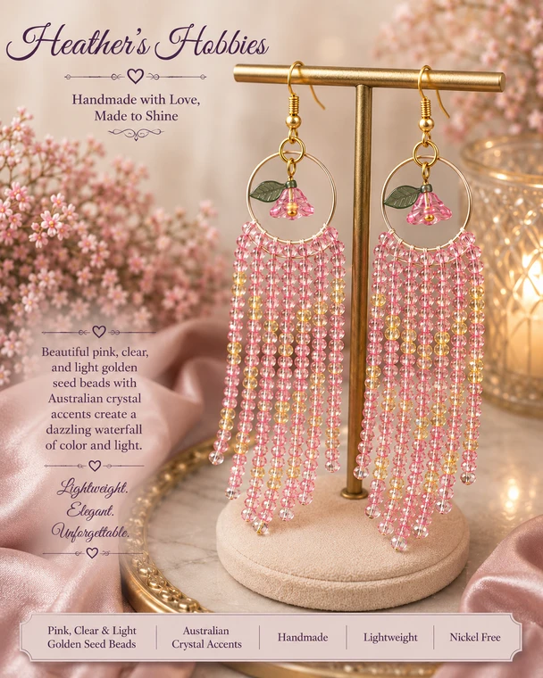 Blushing Blossom Cascade Earrings
