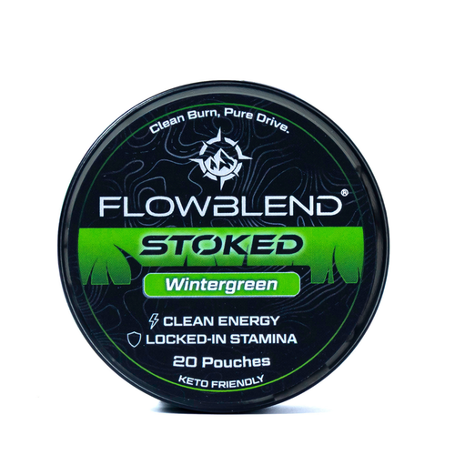 FlowBlend STOKED energy pouch cans