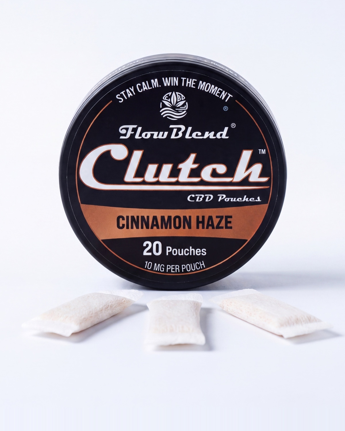 CLUTCH Cinnamon Haze CBD pouches can with loose pouches, 20 count, 10mg CBD