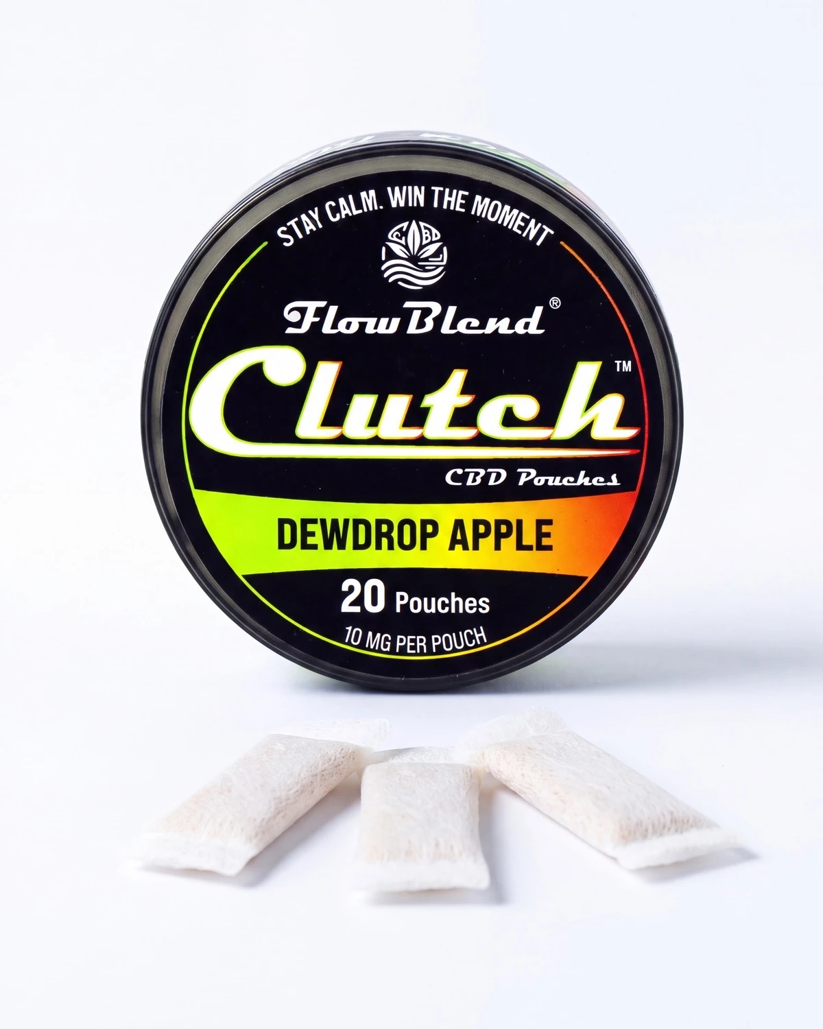 CLUTCH DewDrop Apple CBD pouches can with loose pouches, 20 count, 10mg CBD