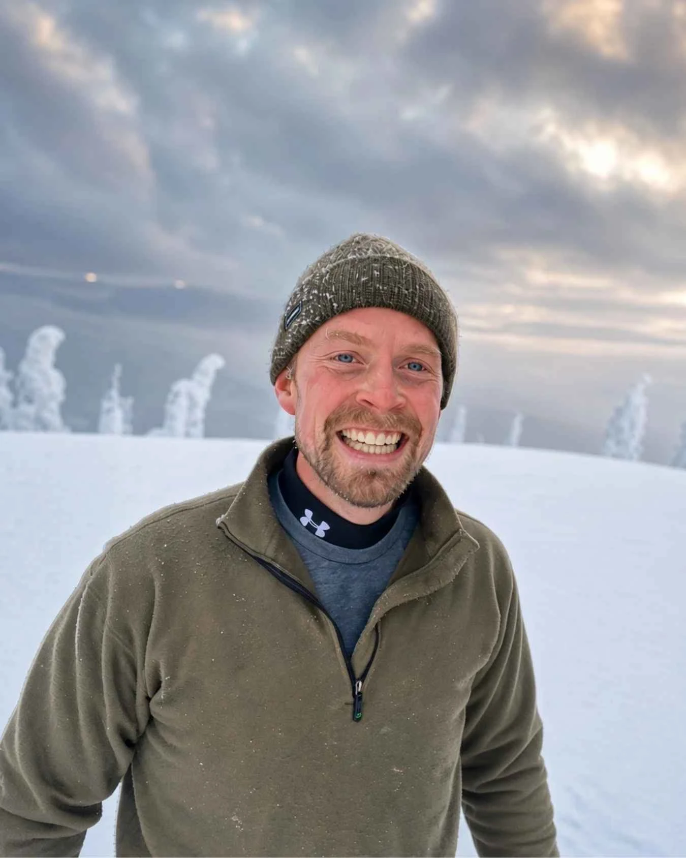 Nate, founder of FlowBlend, in his Montana workshop