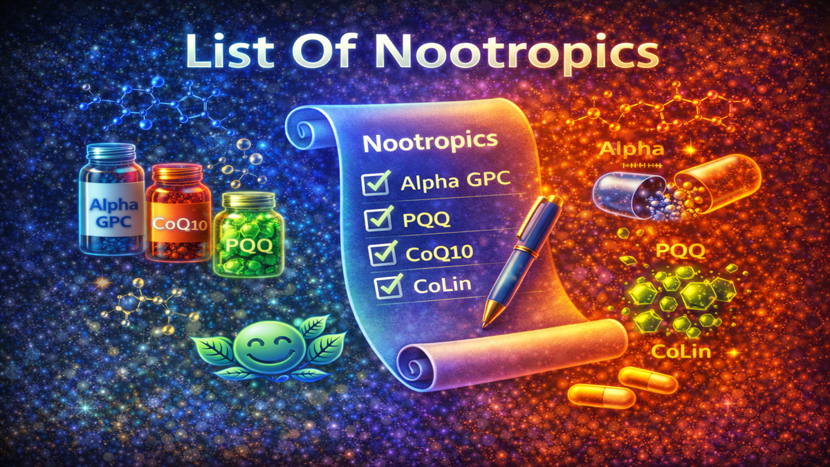 List of Nootropics and Functions