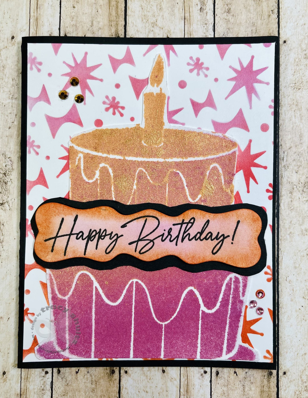 HAPPY BIRTHDAY STENCIL CAKE OR CARD ART template PLASTIC SHABBY CHIC