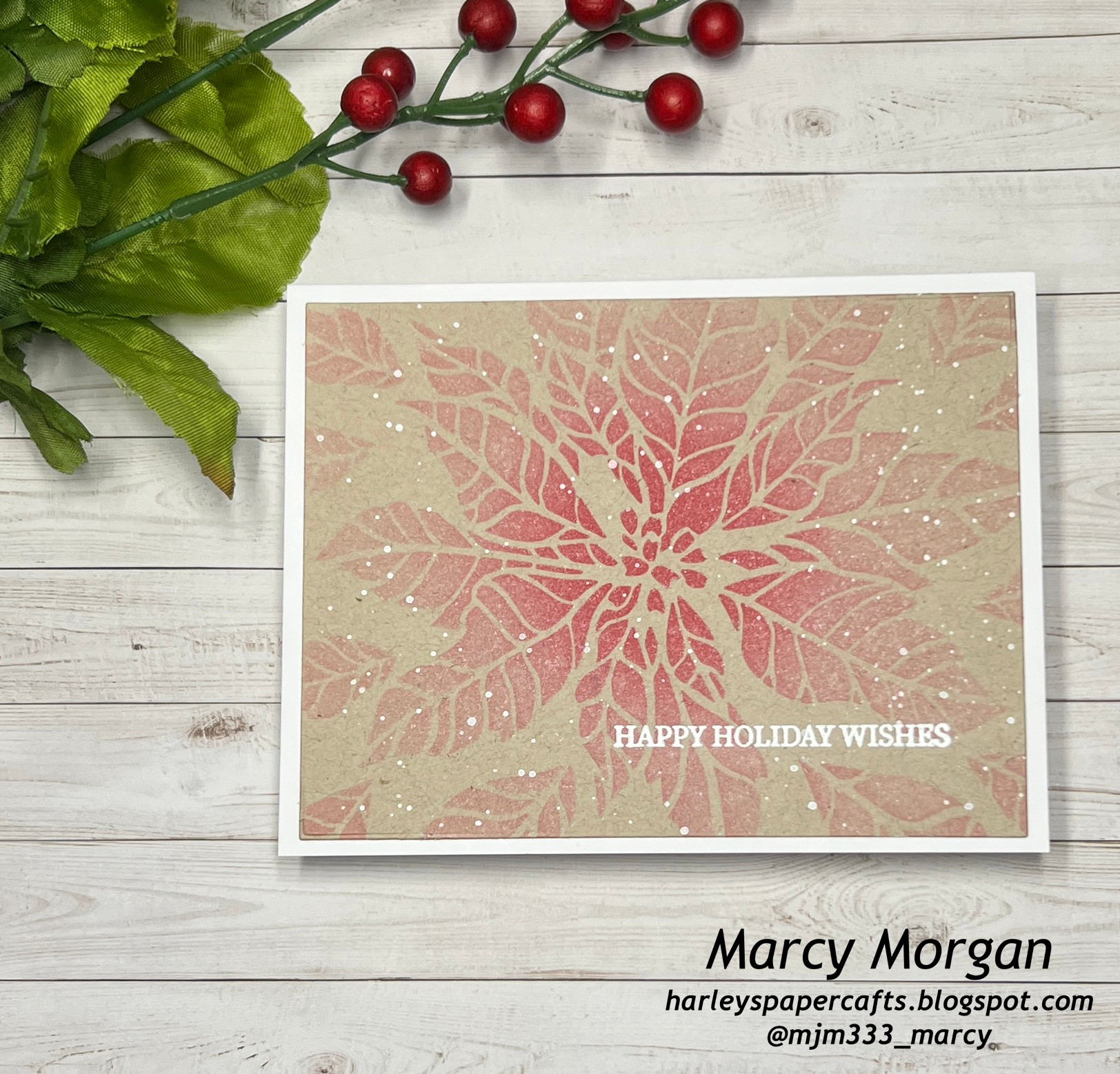 Beautiful Poinsettia Stencil - A Colorful Life Designs