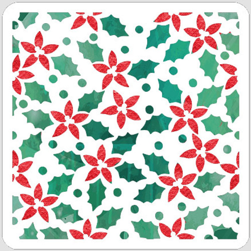 Dotted Poinsettia Stencil