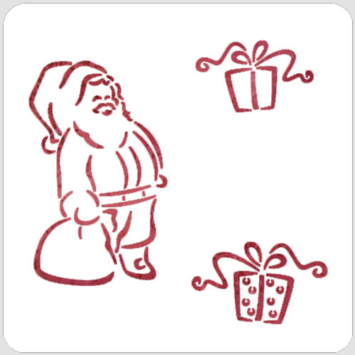 Retro Santa Stencil
