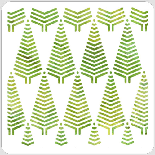 Linear Christmas Trees Stencil