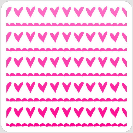 Fanciful Hearts Stencil