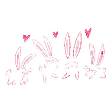 Layered Outline Bunnies Stencil