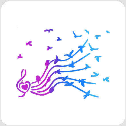 Bird Music Stencil