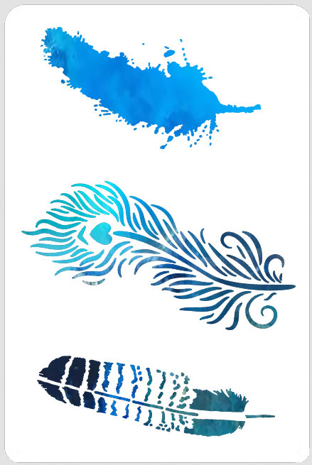 Three Feathers Stencil