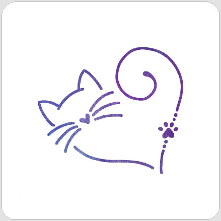 Cat Curlicue Stencil