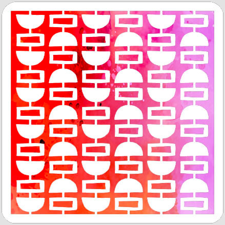 Mid Century Rectangles and Saucers Stencil