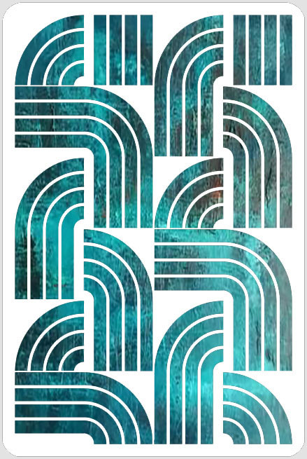 BauHaus Curved Lines Stencil