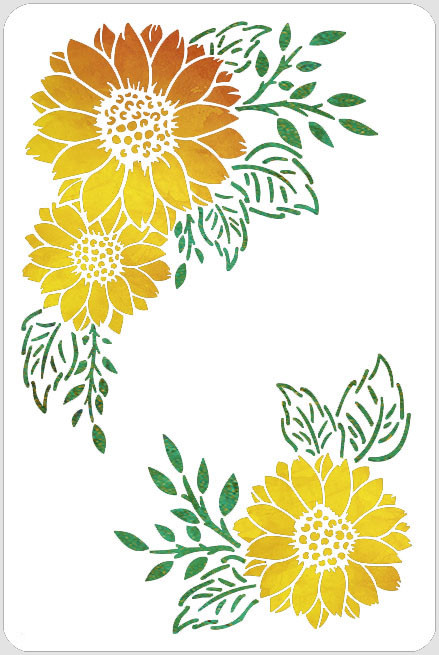 Sunflower Corners Stencil