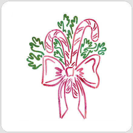 Outline Candy Canes Stencil