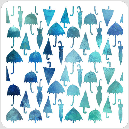 Umbrellas Stencil 