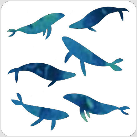 Whales Swimming Stencil - A Colorful Life Designs
