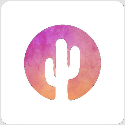 Circle Cactus Stencil