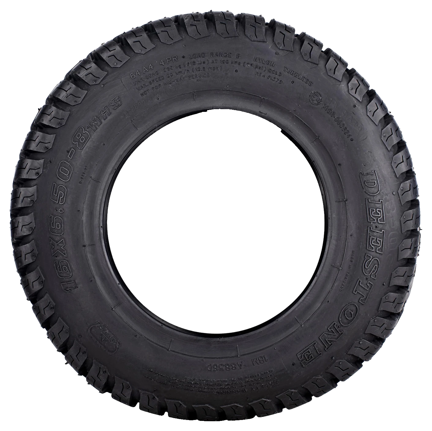 Deestone D838 Turf Master 18x8.50-8 4-Ply Turf Tire — size hero