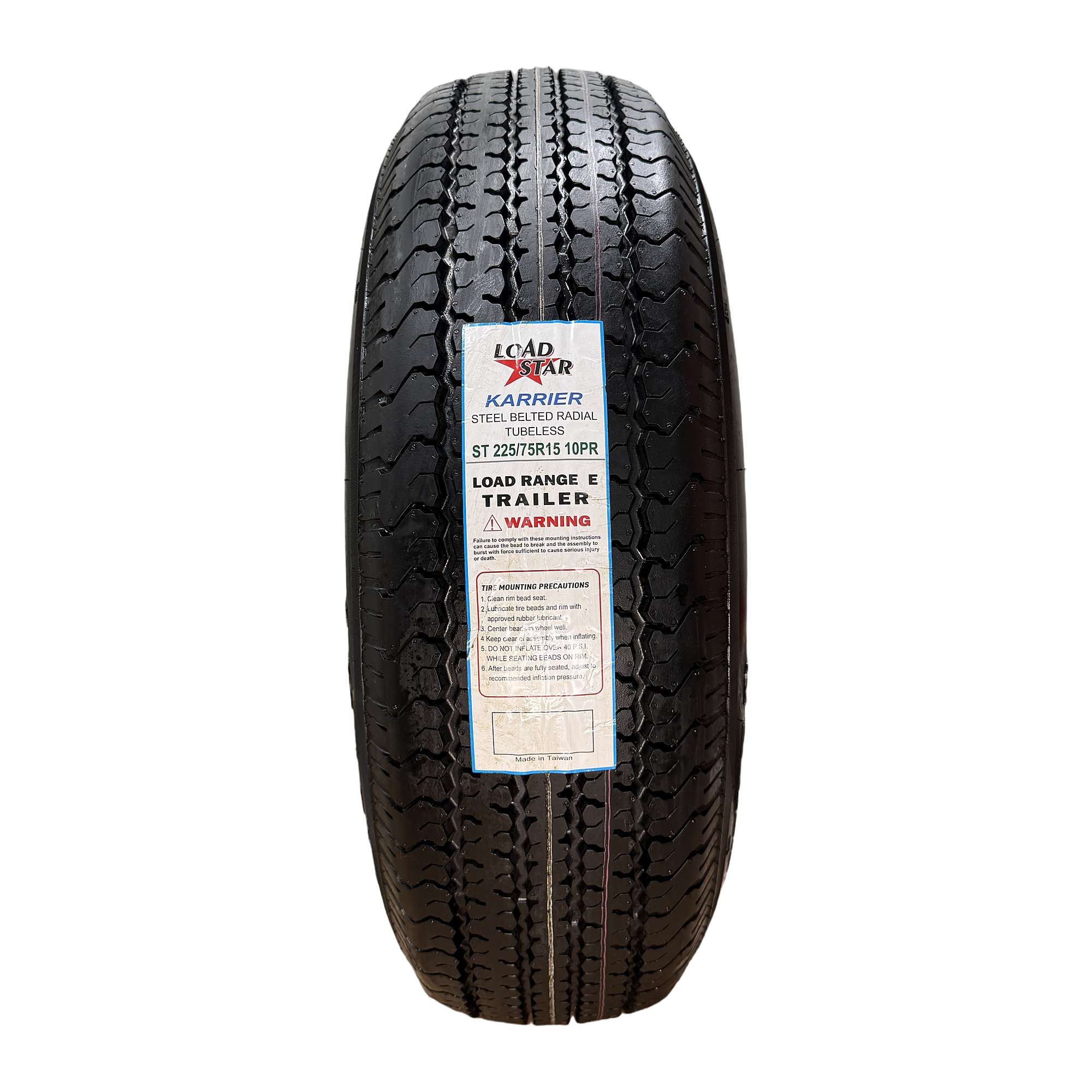 ST225/75R15 Kenda Karrier Trailer Tire, 10 Ply