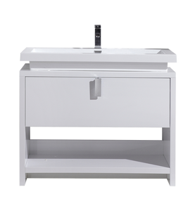 LEVI 40" MODERN BATHROOM VANITY W/ CUBBY HOLE LEVI 40" MODERN BATHROOM VANITY W/ CUBBY HOLE