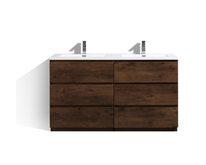 ANGELES 60″ DOUBLE SINK MODERN BATHROOM VANITY W/ 6 DRAWERS AND ACRYLIC SINK ANGELES 60″ DOUBLE SINK MODERN BATHROOM VANITY W/ 6 DRAWERS AND ACRYLIC SINK