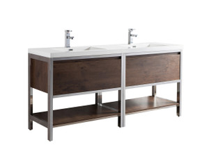Lake 72" Freestanding Modern Vanity with Chrome Stainless Steel Frame Lake 72" Freestanding Modern Vanity with Chrome Stainless Steel Frame