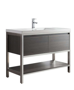 Lake 48" Freestanding Modern Vanity with Chrome Stainless Steel Frame Lake 48" Freestanding Modern Vanity with Chrome Stainless Steel Frame