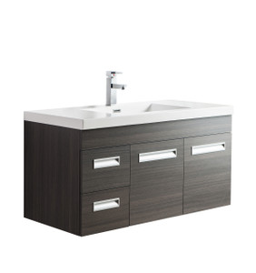 Alma 42" Wall Mounted Left Side Modern Vanity Alma 42" Wall Mounted Left Side Modern Vanity
