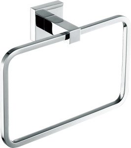 Tona Bath 8" Chrome Towel Ring with Square Wall Mount