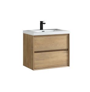 SLIM 24" OAK WALL MOUNTED VANITY WITH REINFORCED ACRYLIC SINK SLIM 24" OAK WALL MOUNTED VANITY WITH REINFORCED ACRYLIC SINK