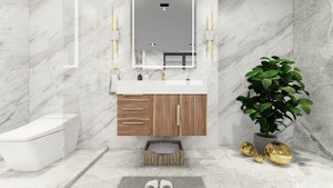BETHANY 36'' WALL MOUNTED VANITY WITH REINFORCED ACRYLIC SINK (Left Side Drawers) BETHANY 36'' WALL MOUNTED VANITY WITH REINFORCED ACRYLIC SINK (Left Side Drawers)
