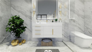BETHANY 42'' WALL MOUNTED VANITY WITH REINFORCED ACRYLIC SINK (Left Side Drawers) BETHANY 42'' WALL MOUNTED VANITY WITH REINFORCED ACRYLIC SINK (Left Side Drawers)