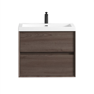 SLIM 30" RUST OAK WALL MOUNTED VANITY WITH REINFORCED ACRYLIC SINK SLIM 30" RUST OAK WALL MOUNTED VANITY WITH REINFORCED ACRYLIC SINK