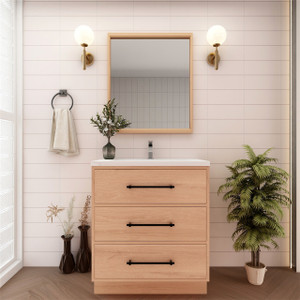 Victoria 30" Solid Wood Freestanding Bathroom Vanity with Reinforced Acrylic Sink Victoria 30" Solid Wood Freestanding Bathroom Vanity with Reinforced Acrylic Sink