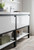 Lake 84" Freestanding Modern Vanity in High Gloss White with Matte Black Stainless Steel Frame