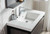 Lake 36" Wall Mounted Modern Vanity in Grey Oak with Matte Black Stainless Steel Frame