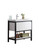 Lake 36" Freestanding Modern Vanity in High Gloss White with Matte Black Stainless Steel Frame