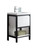 Lake 24" Freestanding Modern Vanity with Matte Black Stainless Steel Frame