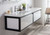 Lake 84" Wall Mounted Modern Vanity in High Gloss White with Matte Black Stainless Steel Frame