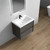 SLIM 30" SMOKE OAK WALL MOUNTED VANITY WITH REINFORCED ACRYLIC SINK