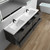 SLIM 84" DUAL SINK SMOKE OAK WALL MOUNTED VANITY WITH REINFORCED ACRYLIC SINKS