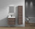 SLIM 24" RUST OAK WALL MOUNTED VANITY WITH REINFORCED ACRYLIC SINK
